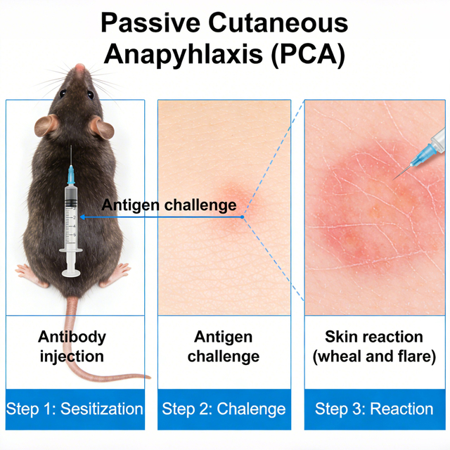 Passieve cutane anafylaxie (PCA)-modellen voor knaagdieren